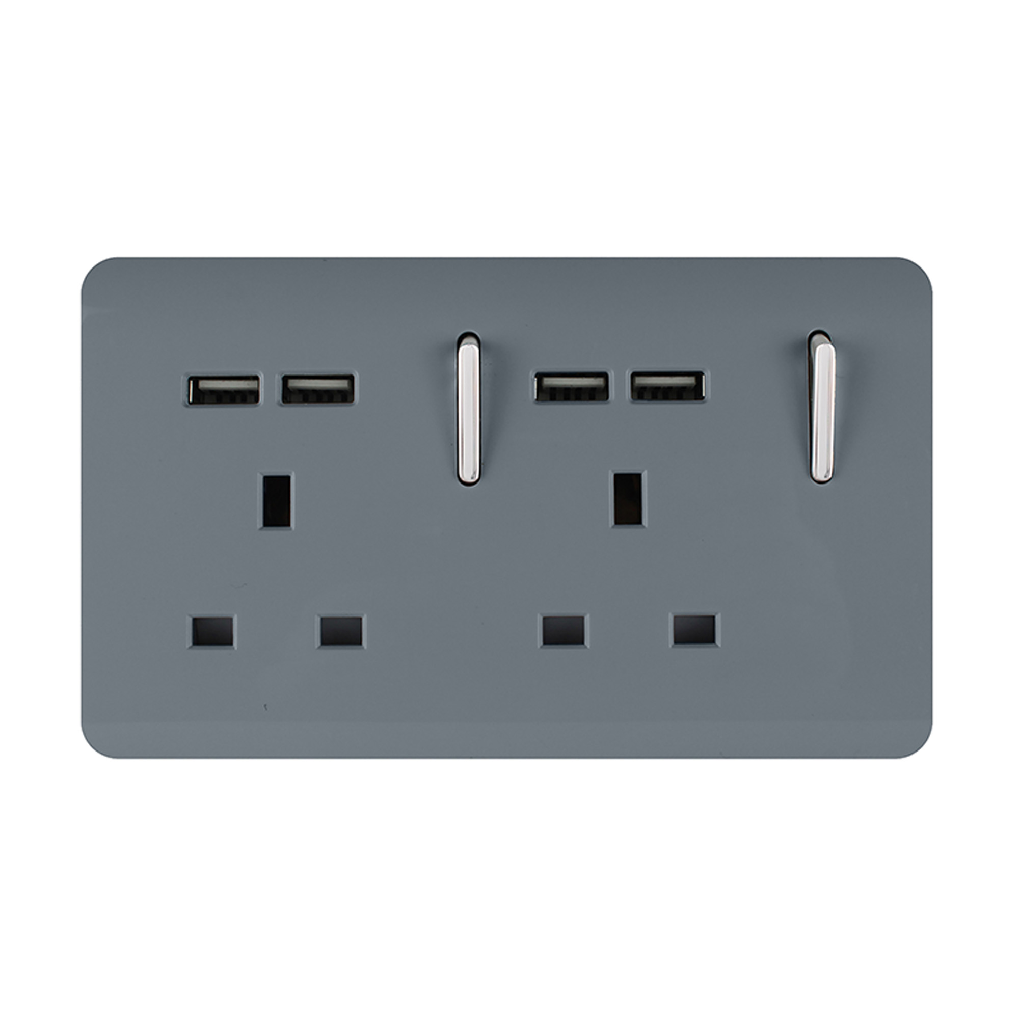 ART-SKT213USBWG  2 Gang 13Amp Switched Double Socket With 4X 2.1Mah USB Warm Grey